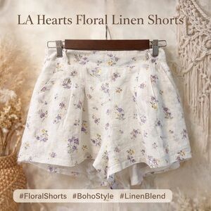 🌸 LA Hearts Floral Linen Shorts | Size Small